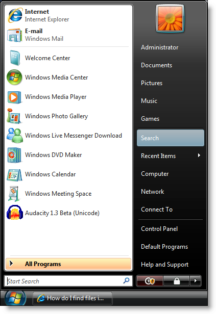 Windows Xp Start Menu Frequently Used Programs