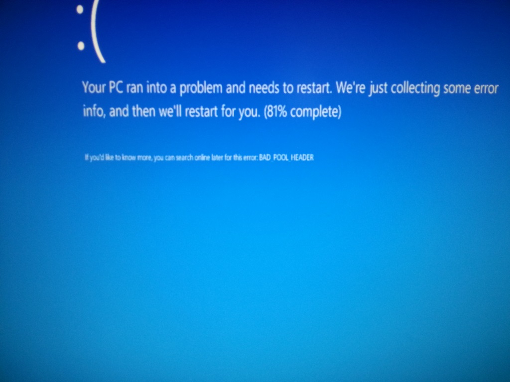 Image result for Bad Pool Error Windows 8.1