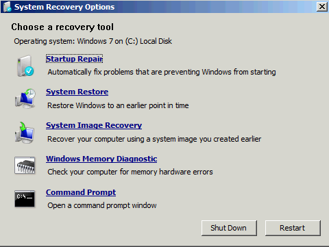 comment reparer bootmgr absent windows 7