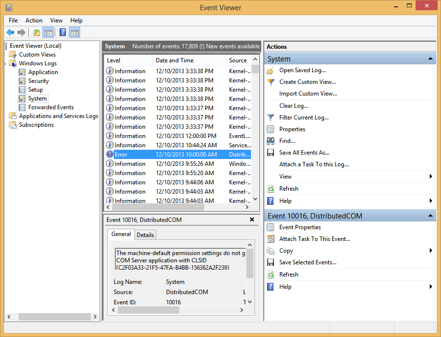 Event Viewer Windows Vista