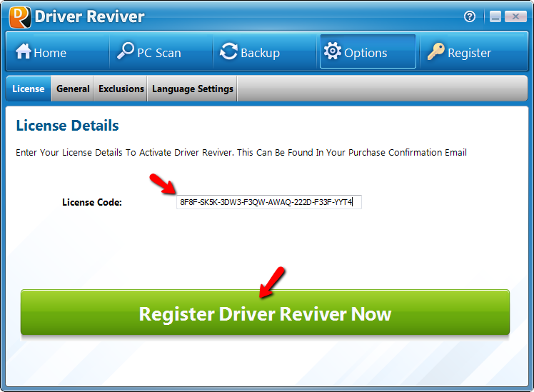 Ключ для driver reviver скачать