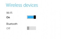 How to turn on or off bluetooth in Windows 8