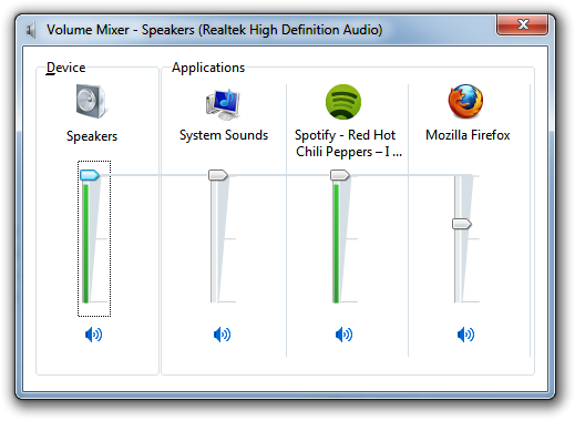 どうすればwindowsでの個々のアプリケーションの音量を調整するのですか