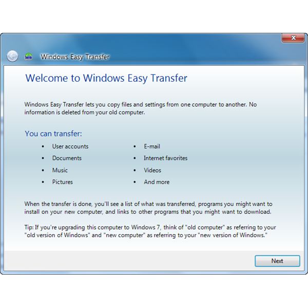 Transfer Files and Settings in Any Version of Windows