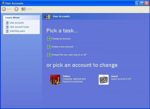 Disable Guest Account in Windows XP