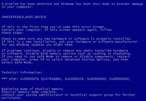 Undtagelse oversættelse Snestorm What does the INACCESSIBLE_BOOT_DEVICE BSoD Error Mean?