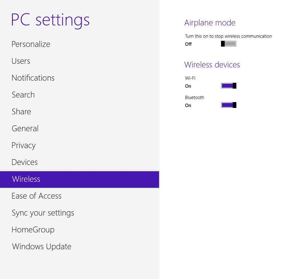 pc settings windows 8 not working