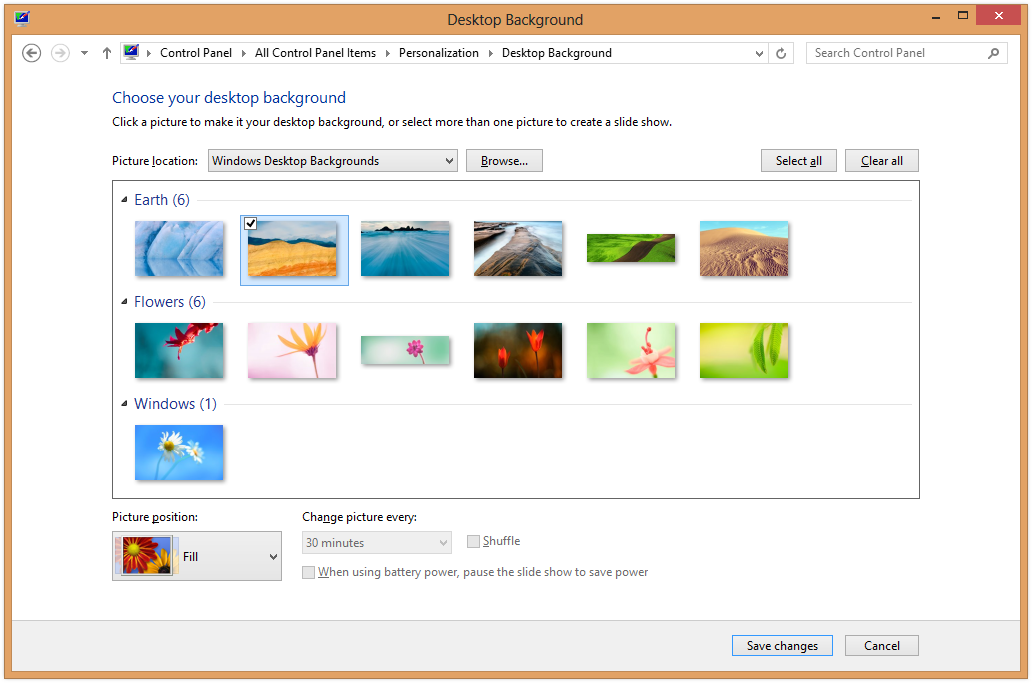 Seguir responsabilidad Poner a prueba o probar Cambiar el Windows 8 Screensaver y Antecedentes