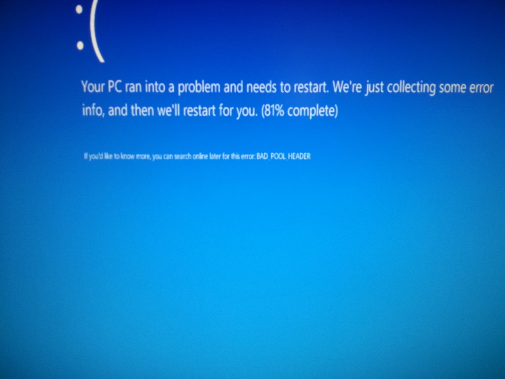 problemy w złym nagłówku puli w systemie Windows