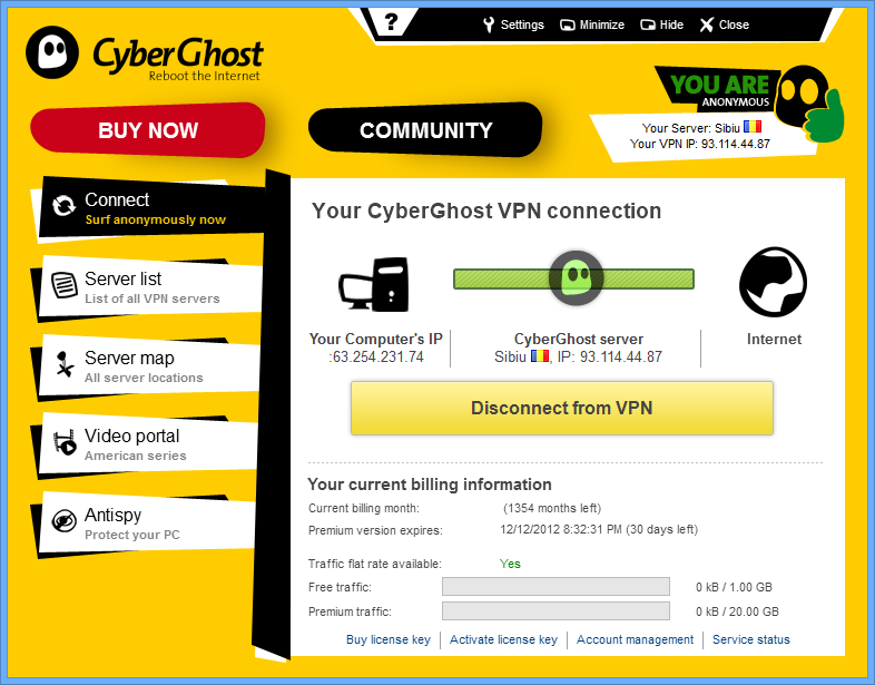CyberGhost VPN Service
