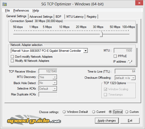 TCP Optimizer