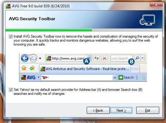 barre d'outils antivirus