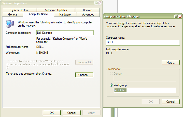 Networking between Windows XP and Windows 7