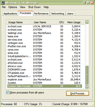 Reducing Processor Usage in Windows