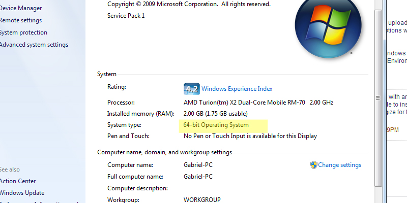 32 or 64 bit Operating System