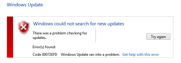 Code 80072EFD