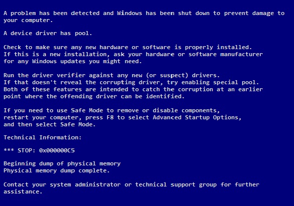 blue screen everyday life error