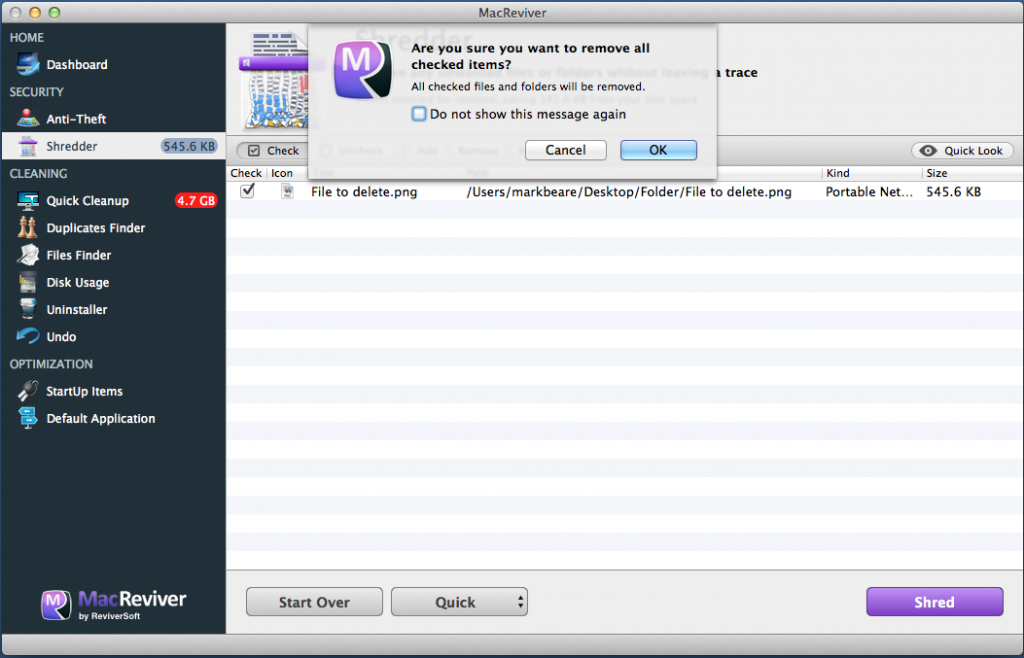 MacReviver Shredder 6
