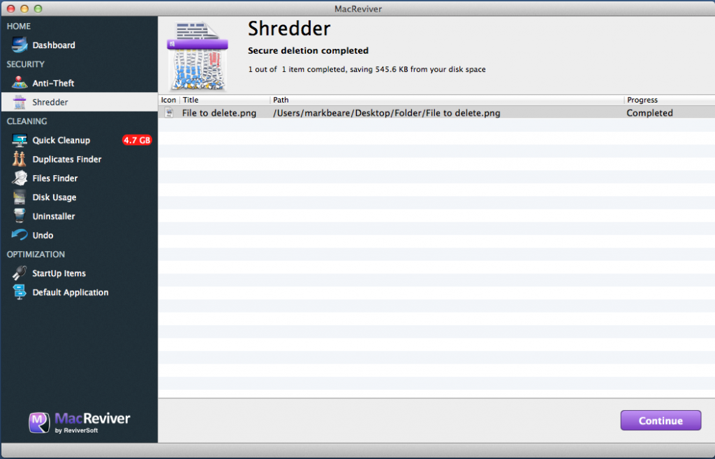 MacReviver Shredder 7