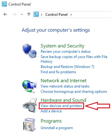 hardware and sound windows 10