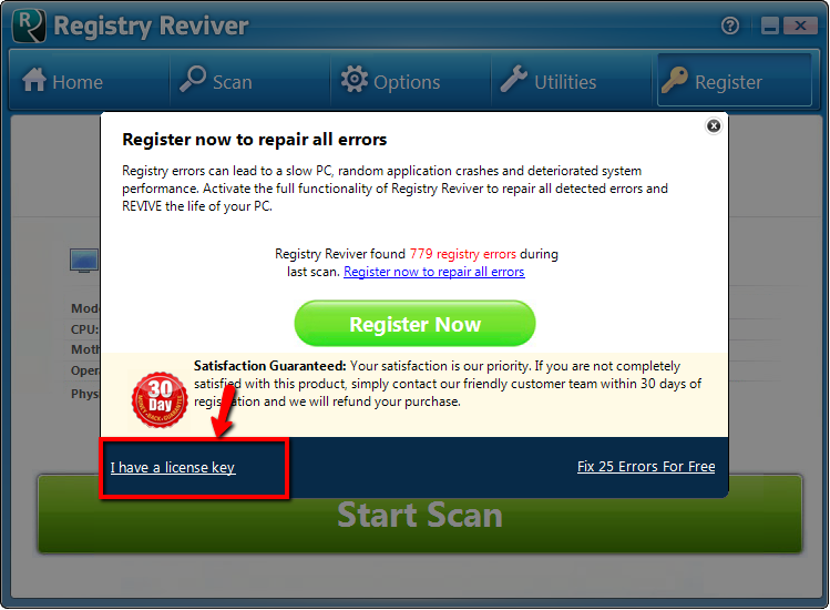 point out Register button