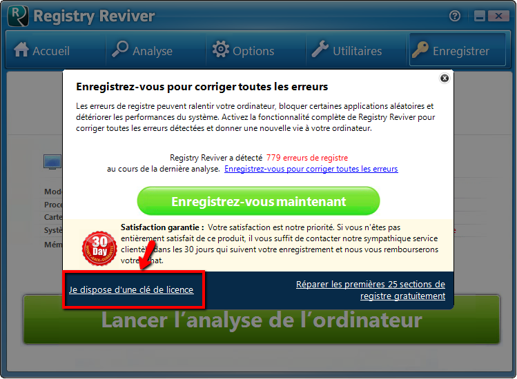 point out Register button